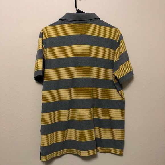 Tommy Hilfiger Stripe Yellow and Grey Polo Shirt Size Large - Picture 4 of 4